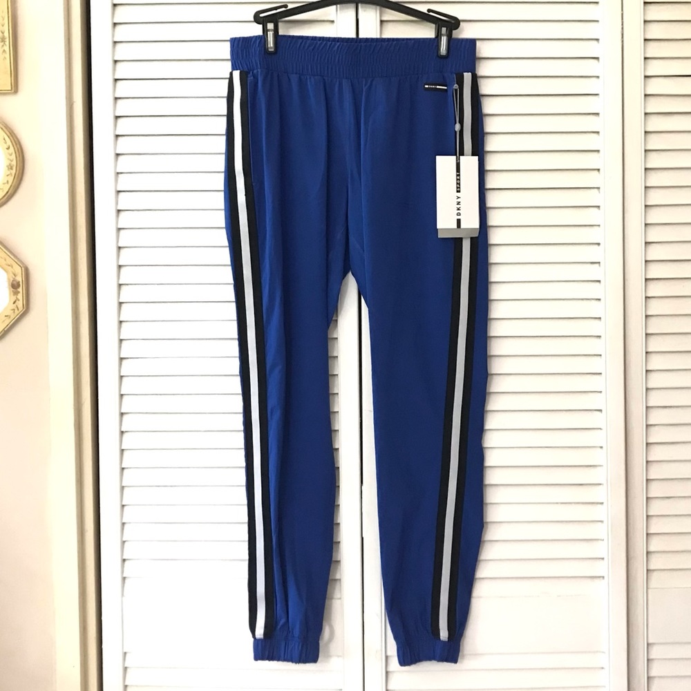 🆕 DKNY Sport Pants Womens XS Blue Reflective Athletic Activewear NWT